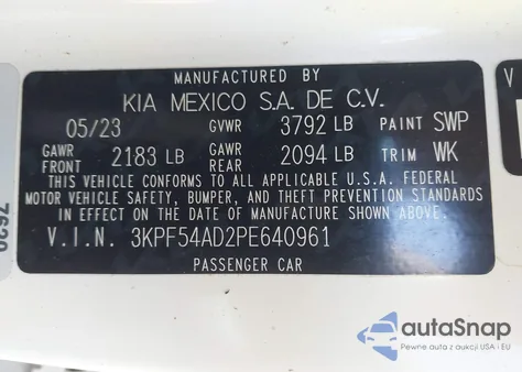 2023 Kia Forte Gt-Line from USA, damaged, VIN 3KPF54AD2PE640961